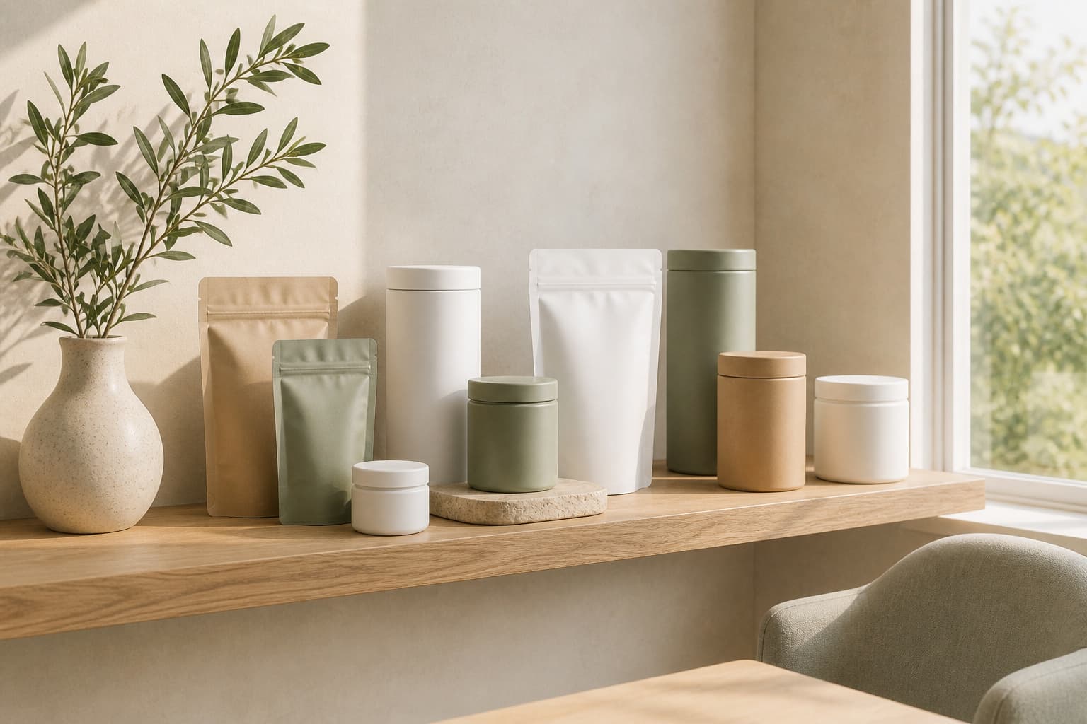 Product sample shelf in the ATW office