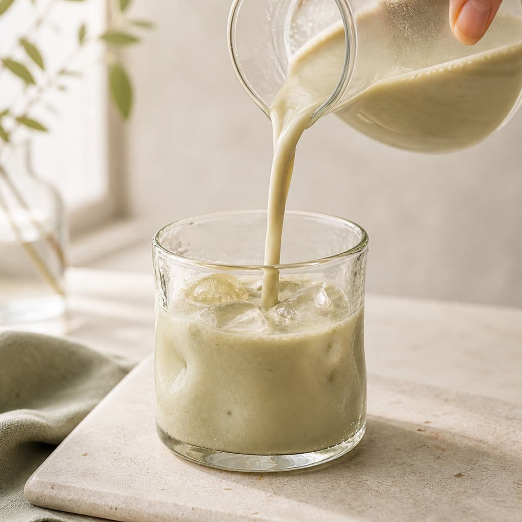 A functional beverage being poured into a glass