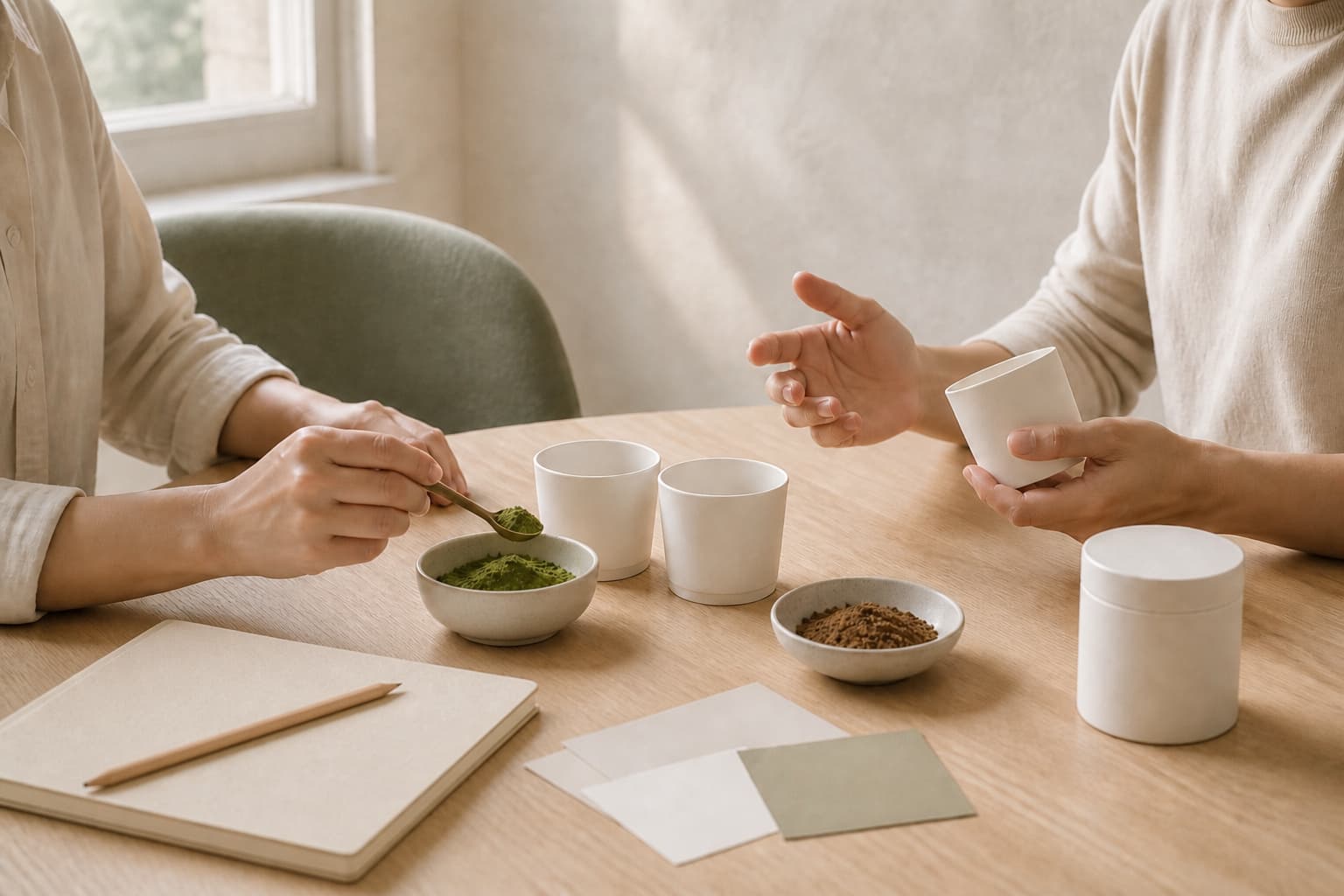 Consultation over product samples and notes